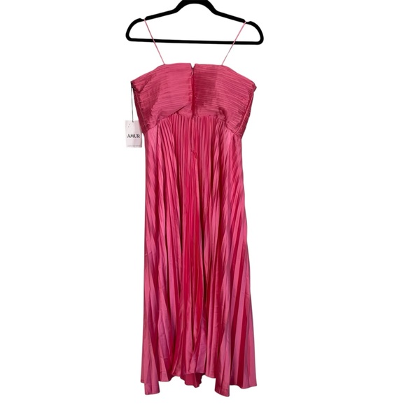 Amur Kin Strapless Pleated Midi Dress in Calla Lily NWT - Picture 8 of 10